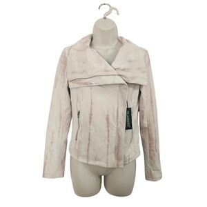 BLANK NYC Faux Suede Moto Jacket Hippie Dippie Pink Size XS NWT
